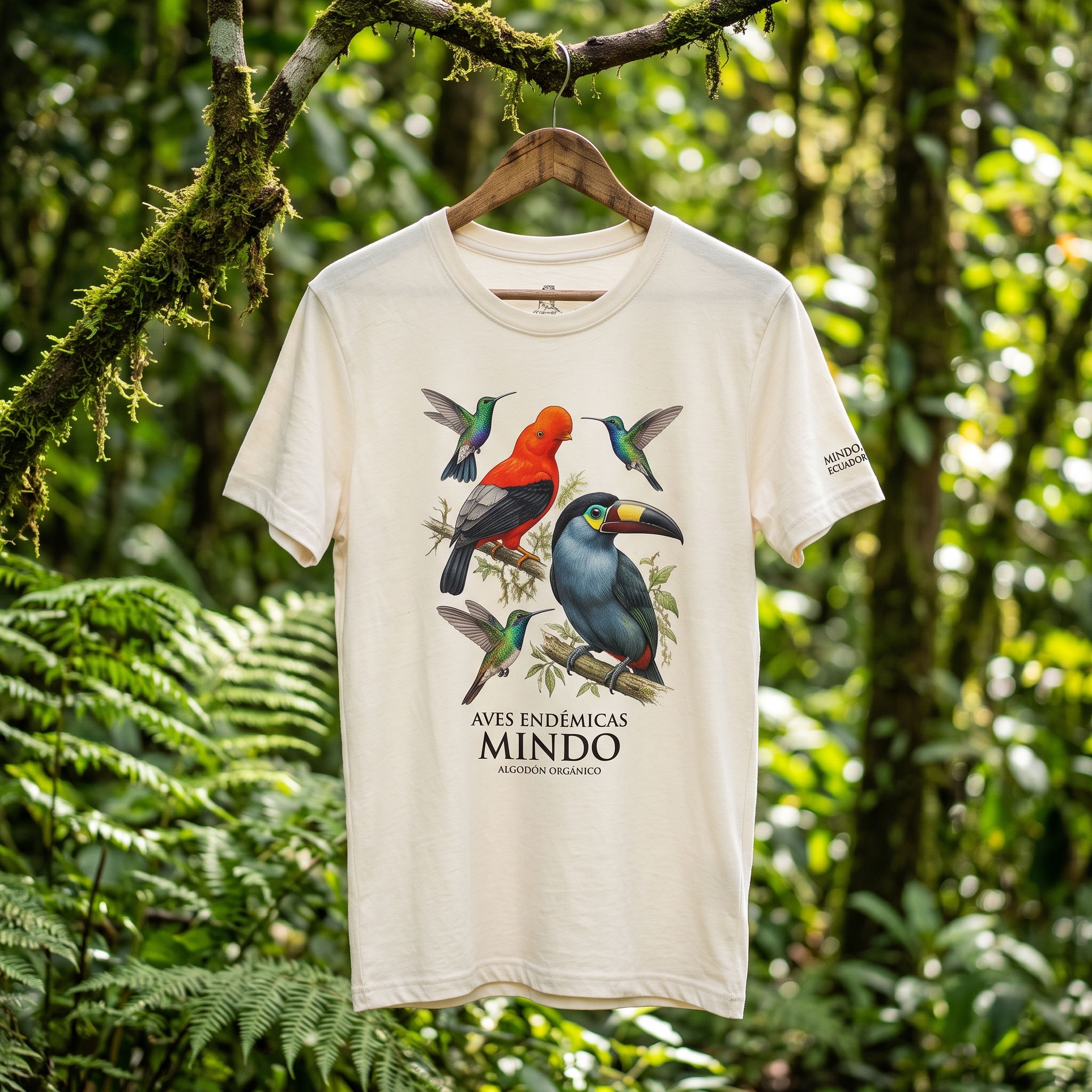 camiseta de algodón orgánico aves endémicas de mindo camiseta de algodón orgánico aves endémicas de mindo