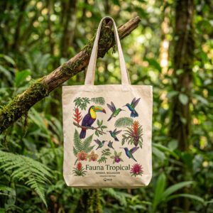 bolso ecológico (tote bag) fauna tropical